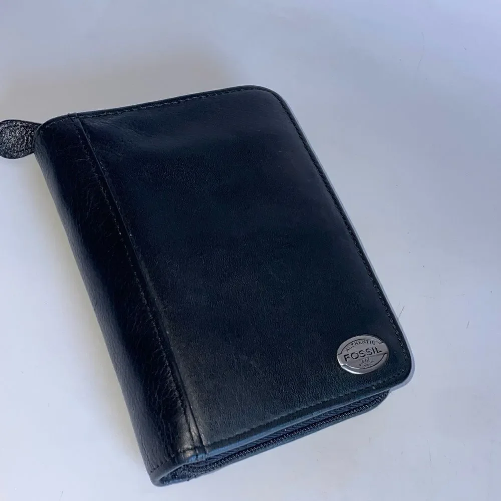 Fossil Black Leather Phone Wallet